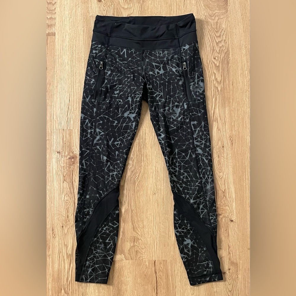 Lululemon Inspire Tight Women Sz 4 Full-On Luxtreme Mesh Star Crushed Coal Black